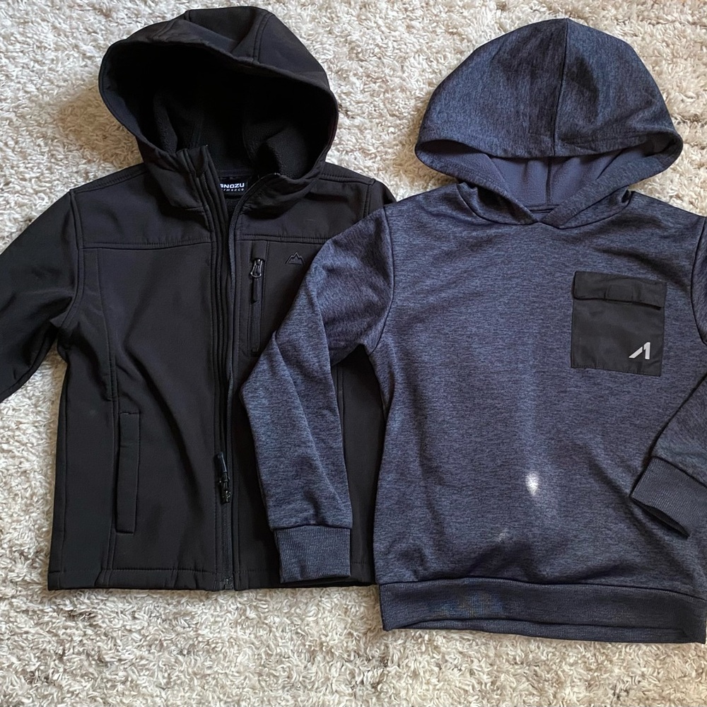 Kids Black and Gray Hooded jacket